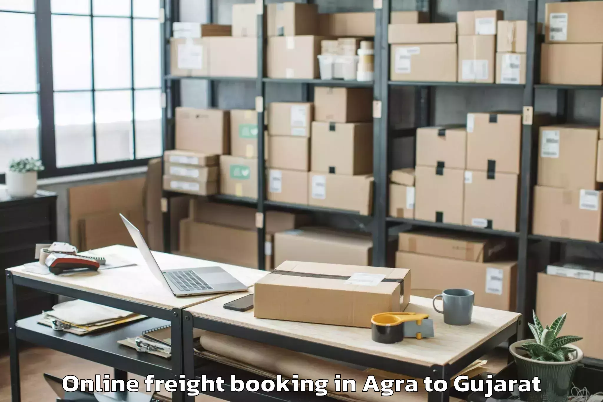 Professional Agra to Baria Online Freight Booking